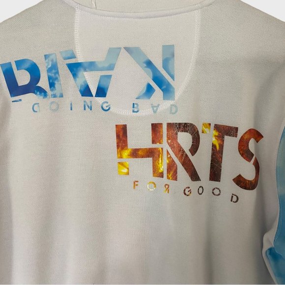 Rocawear Praying Skeleton Crewneck Mens Medium White Graphic Pullover Sweatshirt - Picture 6 of 12